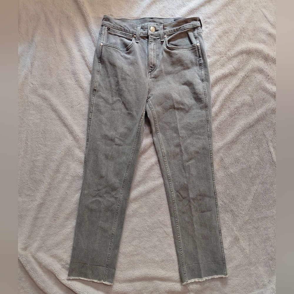 Rag & Bone Gray Raw Hem Gray High Rise Jeans Pants Size 28